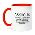 thumbnail image 1 of 3dRose, DEFINITION OF AN ASKHOLE, 11oz Two-Tone Red Mug, 1 of 7