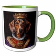 thumbnail image 1 of 3drose, Dachshund Royal Portrait Canine Majesty, 11oz Two-tone Green Mug, 1 of 6