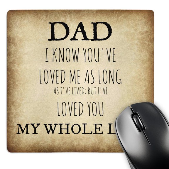 3dRose, Dad - Love you my whole life, tan and brown background, MousePad