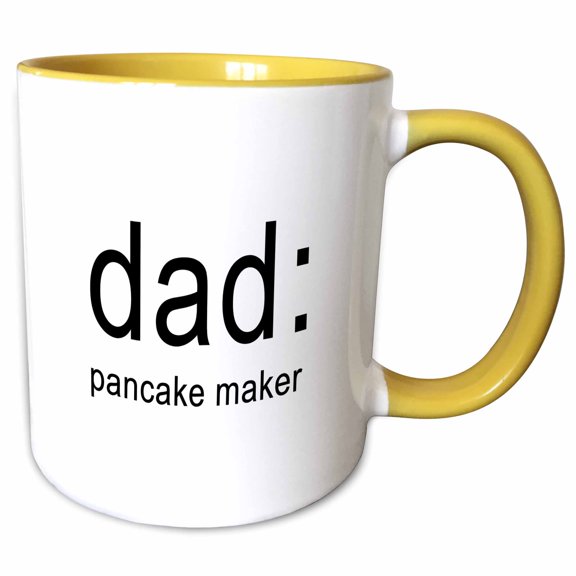 3drose, Dad Pancake Maker, 15oz Two-tone Yellow Mug