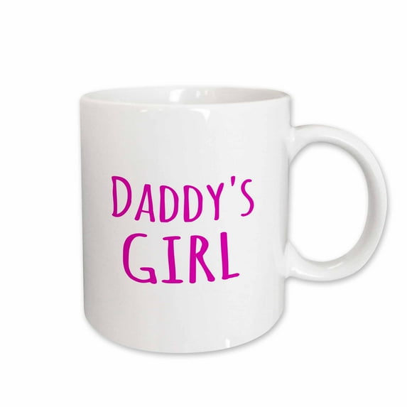 3drose, Daddys Girl - Hot Pink Text - Fun Gifts for Daddies Girls, 11oz Mug