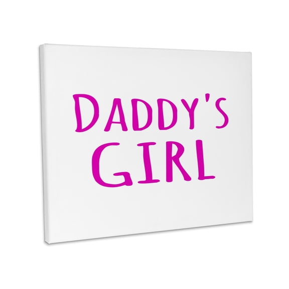 3dRose, Daddys Girl - hot pink text - fun gifts for daddies girls, Museum Grade Canvas Wrap 14x11