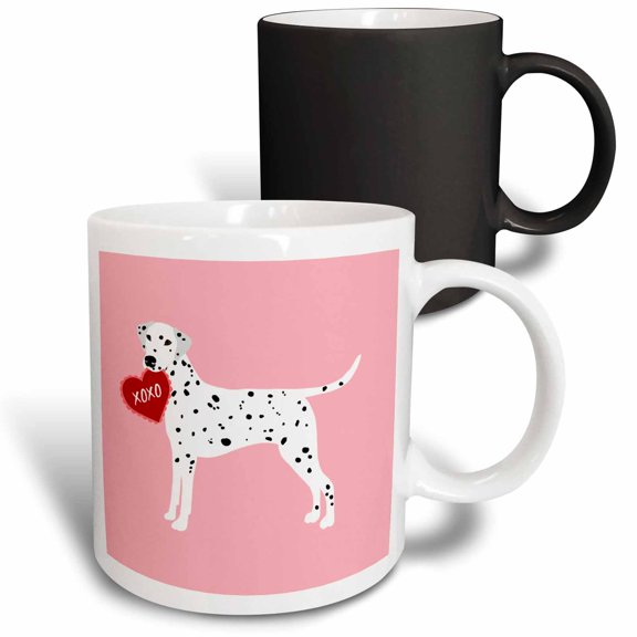 3drose, Dalmatian Xoxo Valentine Dog, 11oz Magic Transforming Mug