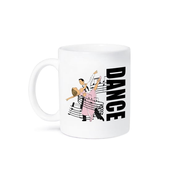 3dRose, Dance partners dancing wrapped in music, for the love of Dance., 15oz Mug