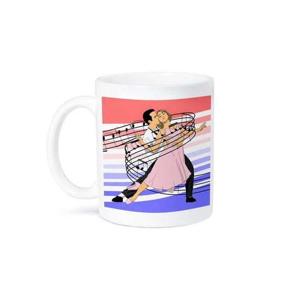 3dRose, Dance partners wrapped in music for classic ballroom dancing., 15oz Mug
