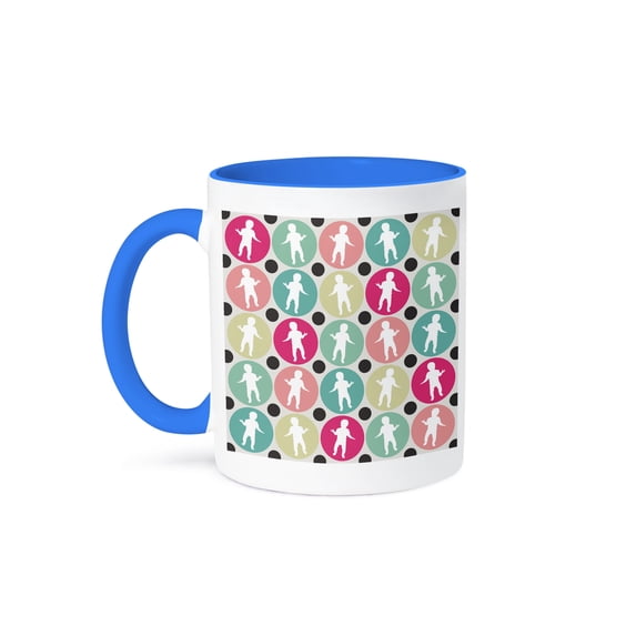3dRose, Dancing Babies - Enjoy This Digital Collage Of Babies Dancing, With Modern Design Colors, 15oz Two-Tone Blue Mug