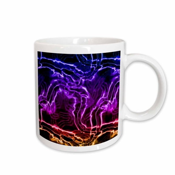 3drose, Dancing Neon Lights of Blue, Purple, Red and Gold, 11oz Mug