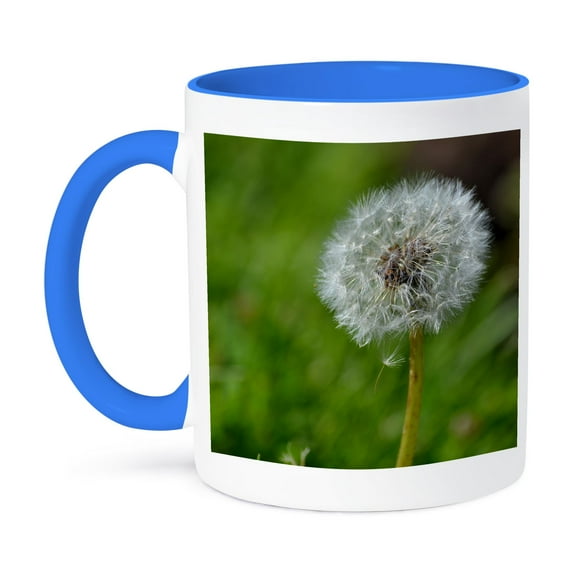 3dRose, Dandelion Wishing Flower, 11oz Two-Tone Blue Mug
