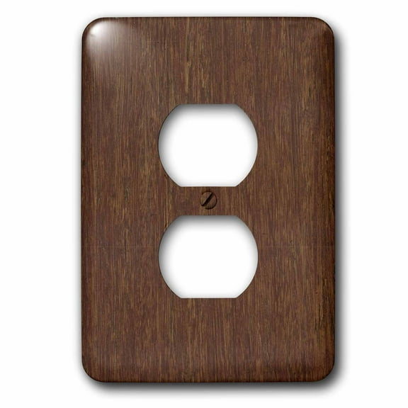 3dRose, Dark Bamboo Wood, 2 plug outlet cover