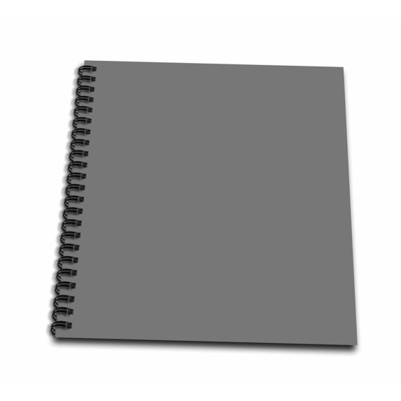 3dRose, Dark Grey - Charcoal steel gray - plain simple one single solid color - modern contemporary, Memory Book 12 x 12 inch