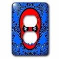 thumbnail image 1 of 3dRose, Day of the Dead Skull Día de los Muertos Sugar Skull Red Blue Black Scroll Design, 2 plug outlet cover, 1 of 1