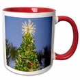thumbnail image 1 of 3drose, Decorated Christmas Tree Outdoors, 15oz Two-tone Red Mug, 1 of 6
