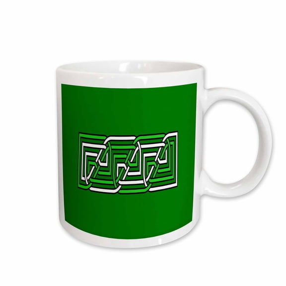 3drose, Decorative Rectangular Celtic Interlaced Knot Pattern 1, 11oz Mug