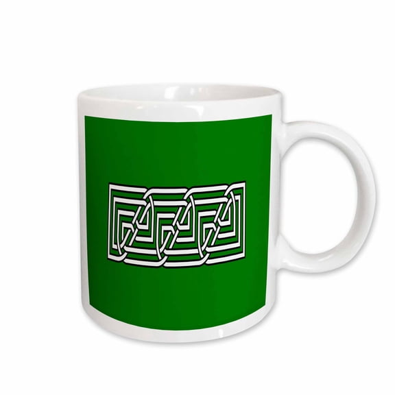 3drose, Decorative Rectangular Celtic Interlaced Knot Pattern 3, 15oz Mug
