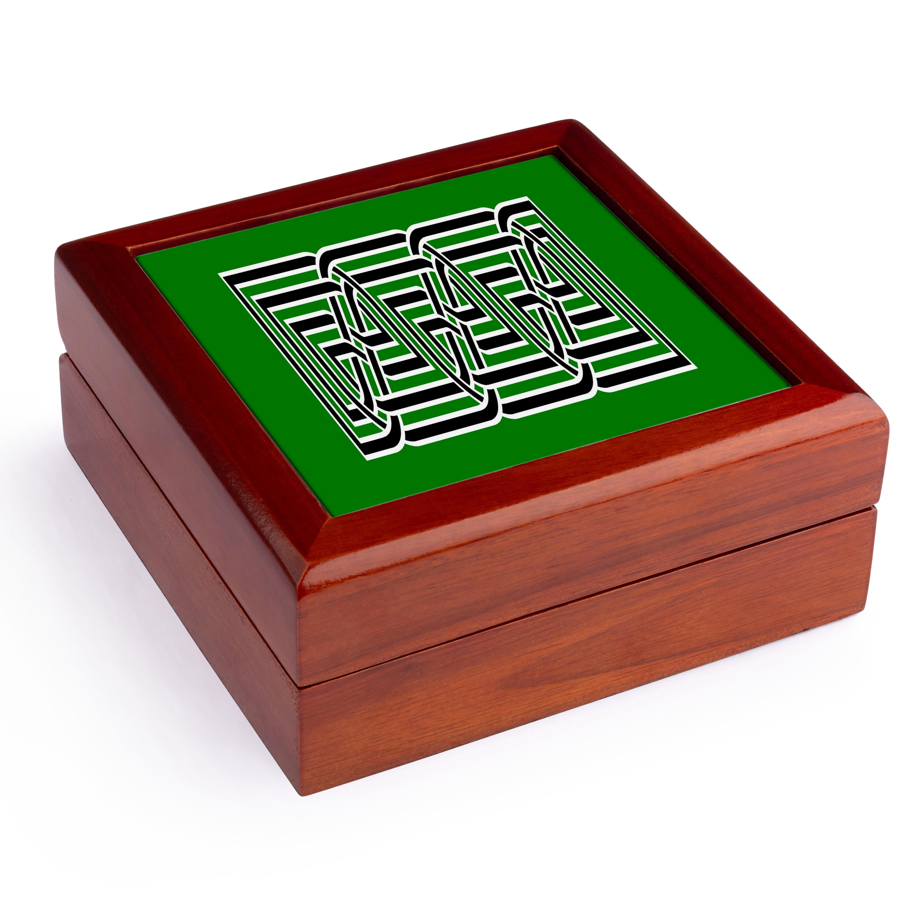 3dRose, Decorative Rectangular Celtic Interwoven Knot Pattern 3, Jewelry Box 5.5x5.5 inch with 4 inch tile