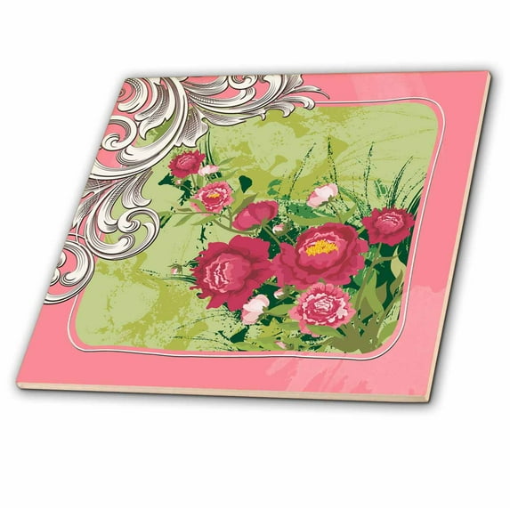 3dRose, Decorative Roses, 4 Inch Ceramic Tile