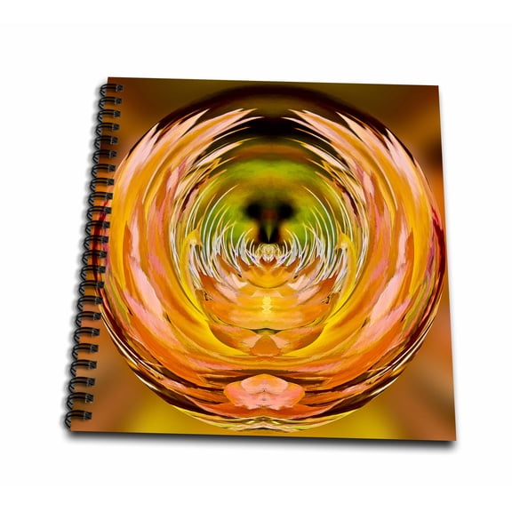 3dRose, Decorative colorful garden botanic paperweight globe abstract flower SW Southwest cactus, Mini Notepad 4 x 4 inch