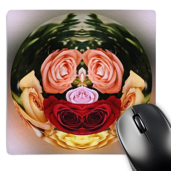 3dRose, Decorative colorful garden botanic paperweight globe abstract flower roses, MousePad