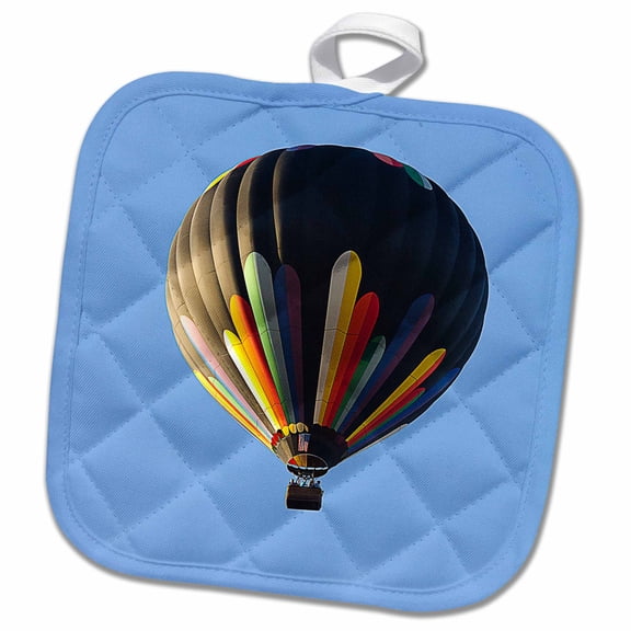 3dRose, Deep Blue Sky Behind Colorful Hot Air Balloon in Fall, 8x8 Potholder