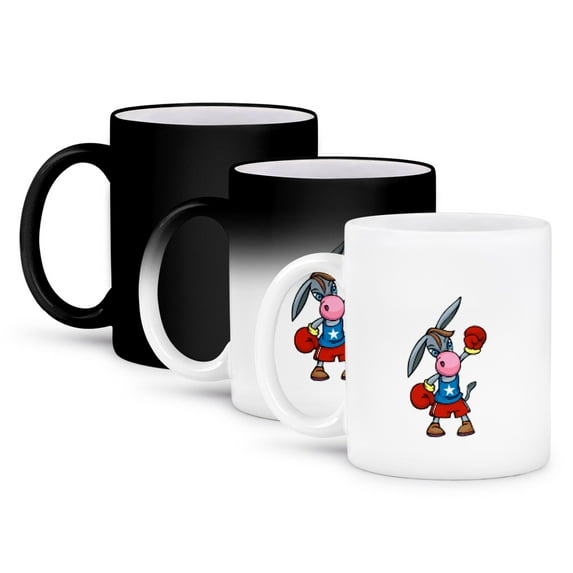 3dRose, Democrat Donkey Mascot , 11oz Magic Transforming Mug