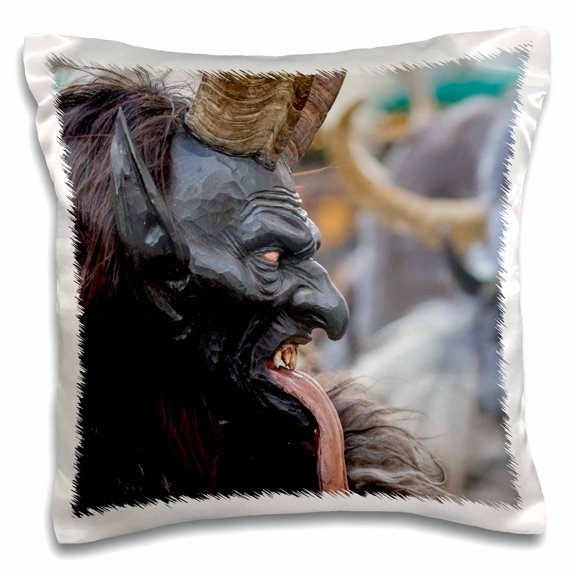 3dRose, Demon profile, Krampuslauf, Munich, Germany, 16x16 inch Pillow Case