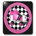 thumbnail image 1 of 3dRose, Derby Chicks Roll With It Hot Pink Roller Skate and Black, double toggle switch, 1 of 2