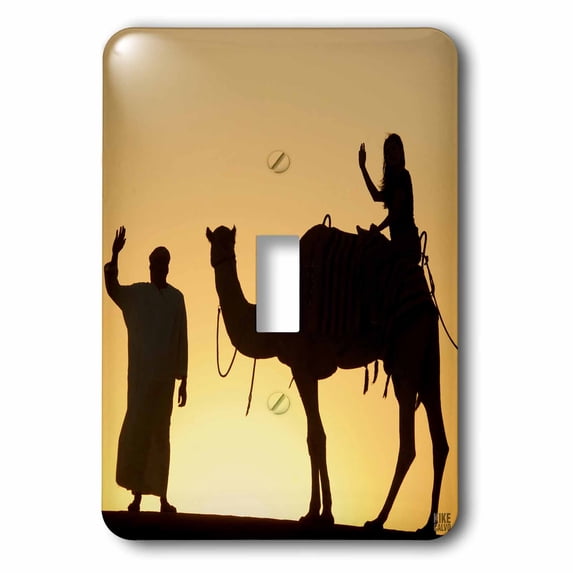 3dRose Desert Camels are a way of transportation,and are also used for racing at Dubai Camel Racecourse 2 - Single Toggle Switch (lsp_10067_1)