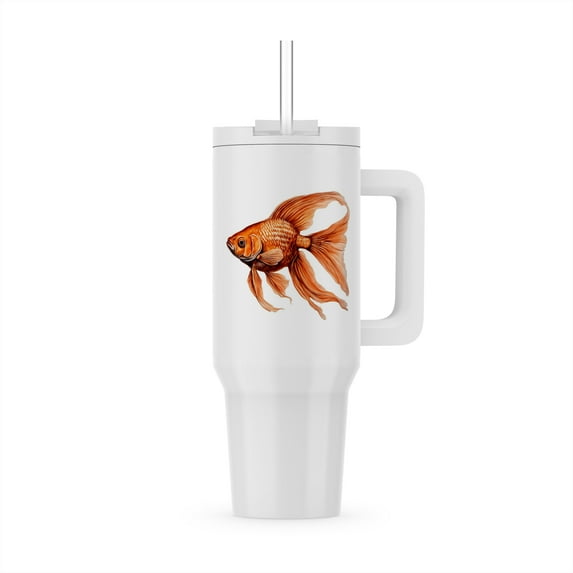 Detailed Orange Colored Fantail Goldfish, 30oz Tumbler