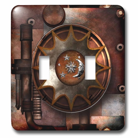 3dRose, Digital Grunge Metal Deco Techno Art, double toggle switch