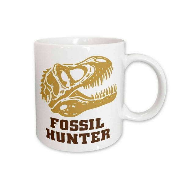 3drose, Dinosaur Skull- Fossil Hunter Design, 11oz Mug