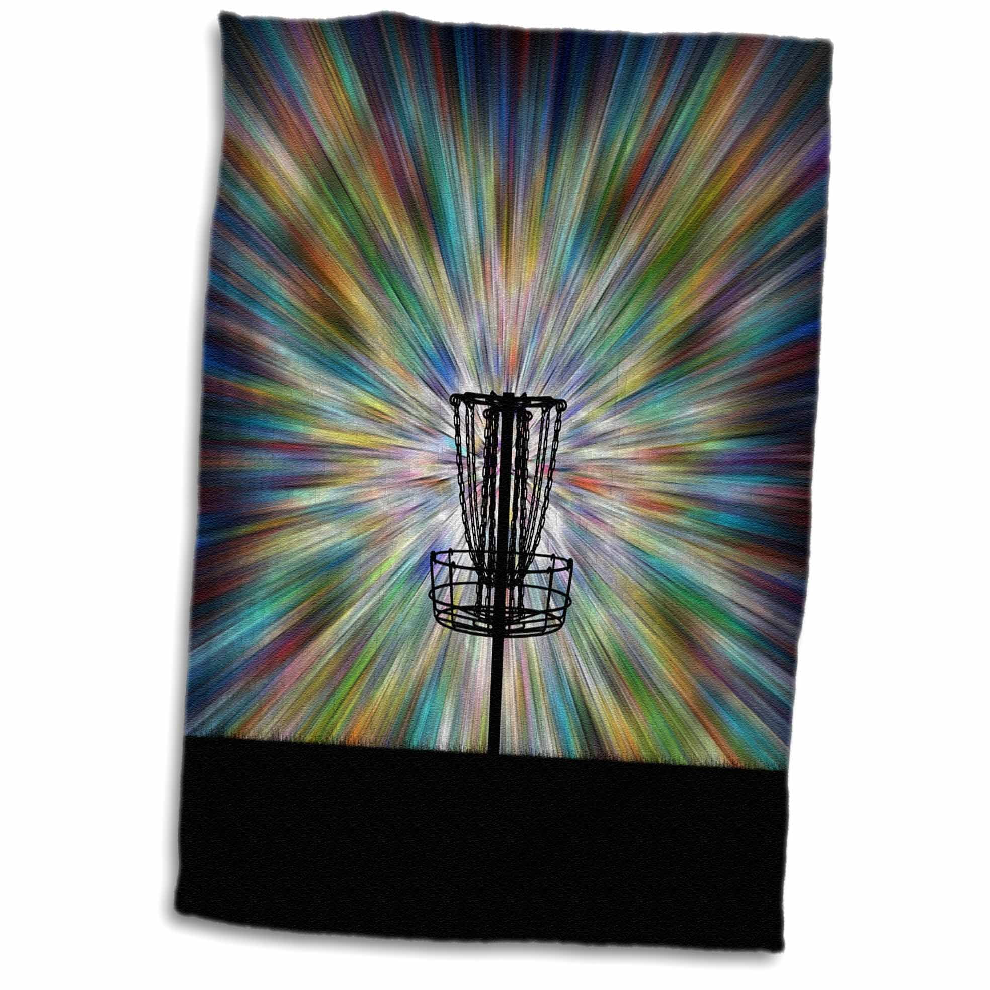 3dRose Disc Golf Basket Silhouette starburst tie dye disc golf basket