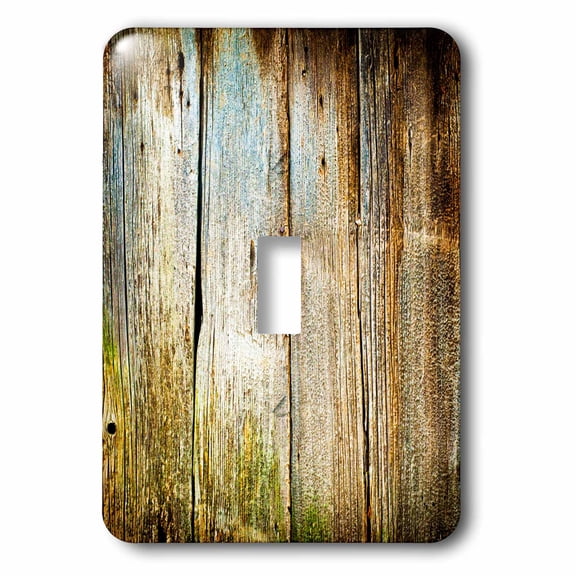 3dRose, Distressed Brown Barn Wood Effect, single toggle switch