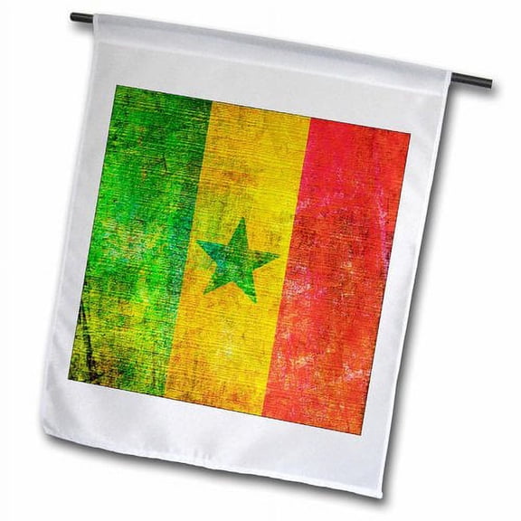 3dRose, Distressed Style Grunge Flag Of Senegal, 12 x 18 inch Garden Flag