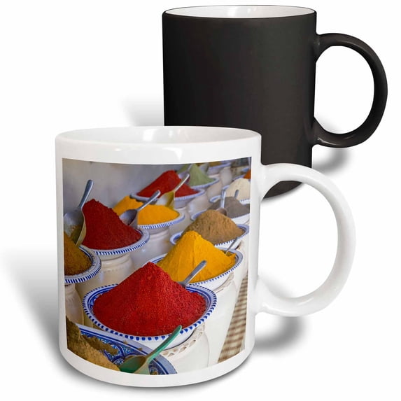 3drose, Djerba, Medenine, Tunisia. Spices for Sale at the Houmt Souk., 11oz Magic Transforming Mug