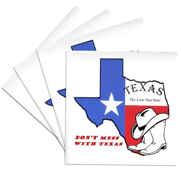 3dRose, Do not Mess With Texas, Set of 4 Ceramic Tile Coasters