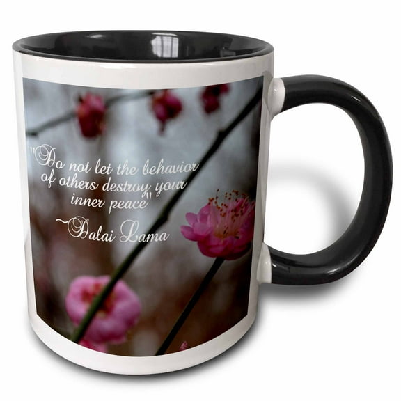 3drose, Do Not Let the Behavior - an Inspirational Quote, 11oz Two-tone Black Mug