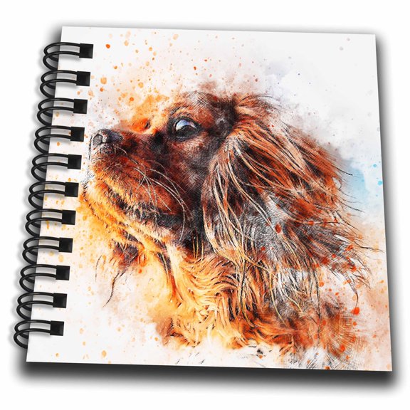 3dRose, Dog Watercolor Portrait, Mini Notepad 4 x 4 inch