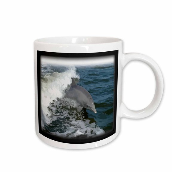 3drose, Dolphin Leaping, 11oz Mug