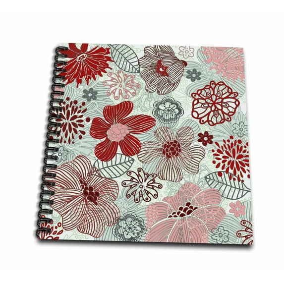 3dRose, Doodle Flowers, Memory Book 12 x 12 inch