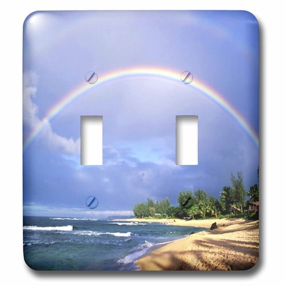 3dRose, Double Rainbow In Kauai Hawaii, double toggle switch