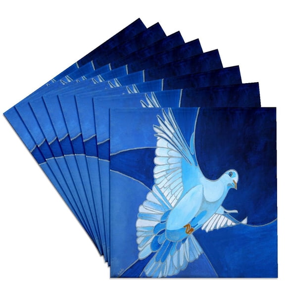 3dRose, Dove The peace dove is a common Christian symbol of the Holy Spirit., Set of 8 Ceramic Tile Coasters