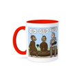 thumbnail image 1 of 3dRose, Dr. Jane Goodalls 50th anniversary at GDI - monkey business, 15oz Two-Tone Red Mug, 1 of 7