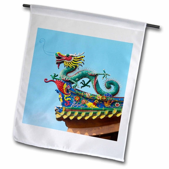 3dRose, Dragon sculpture on South Putuo Temple, Xiamen, Fujian Province, China, 12 x 18 inch Garden Flag