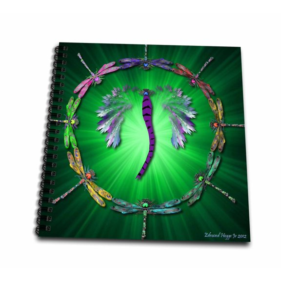 3dRose, Dragonfly Dance, Drawing Book 8 x 8 inch