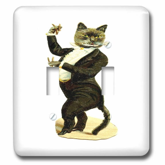 3dRose, Drawing Of Fat Cat In A Tuxedo, double toggle switch