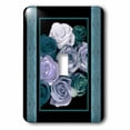 thumbnail image 1 of 3dRose, Dreamy hues of teal and turquoise roses with ocean blue damask ribbon trim, single toggle switch, 1 of 1
