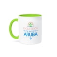 thumbnail image 1 of 3dRose, Eagle Beach, Aruba. Caribbean paradise island. Summer gift, 15oz Two-Tone Green Mug, 1 of 1