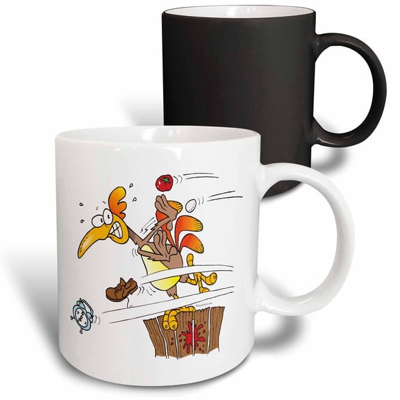 3drose, Early Morning Rooster Attack, 11oz Magic Transforming Mug