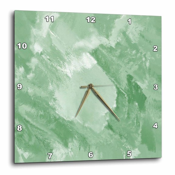 3drose, Earth Green Iris Floral Art, 10x10 Wall Clock