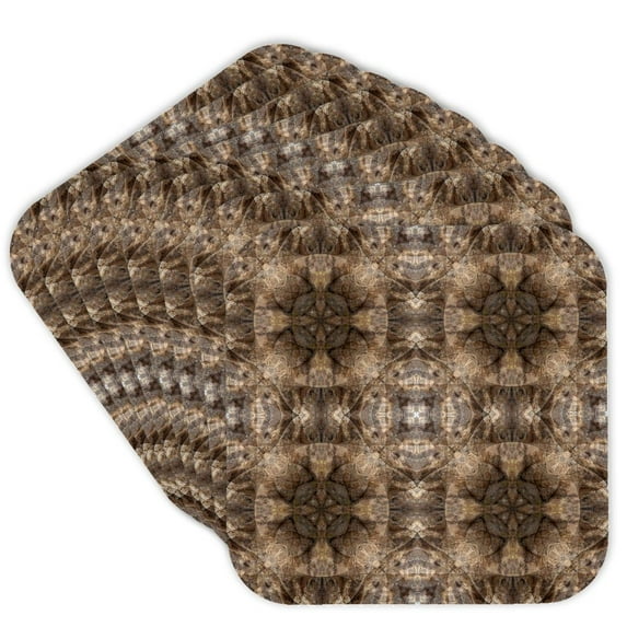 3drose, Earth Tone Abstract., Set of 8 Coasters - Soft